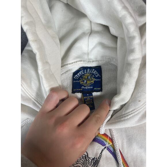 Vintage Unicorn Rainbow Sweatshirt Hoodie Mens Small Embroidered Retro Pullover - Picture 2 of 5